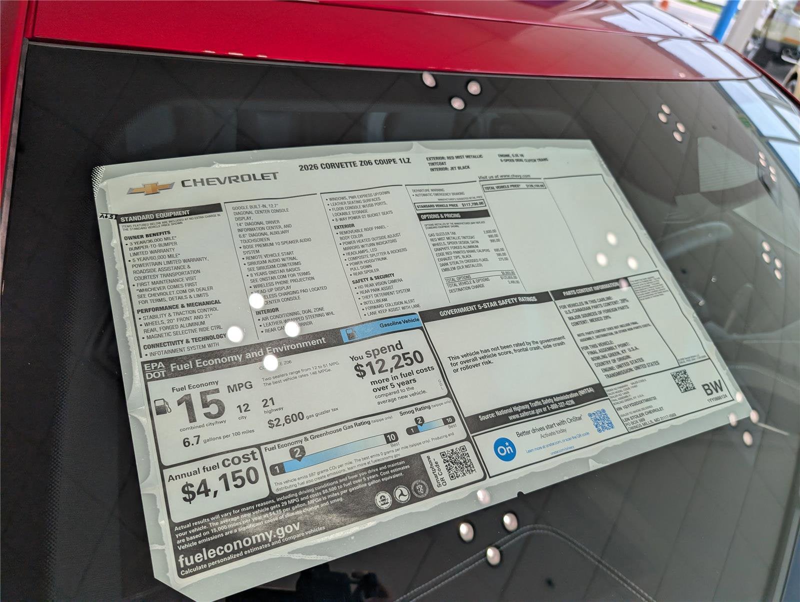 2026 Chevrolet Corvette Z06 1LZ